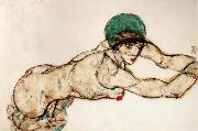 Egon Schiele Female Nude to the Right oil on canvas